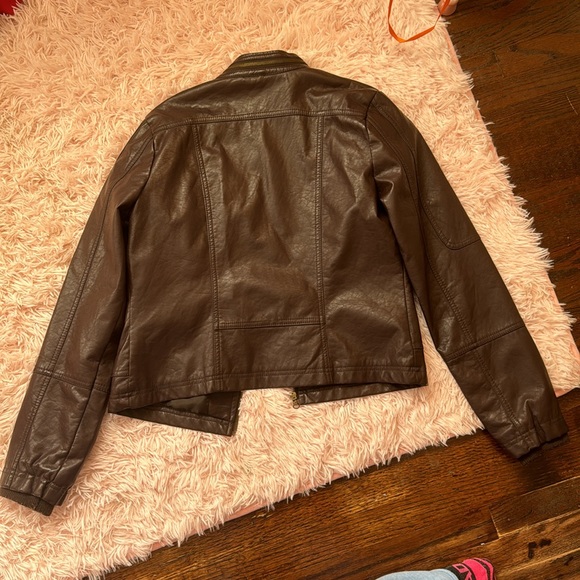 Dark brown leather jacket - Picture 2 of 2